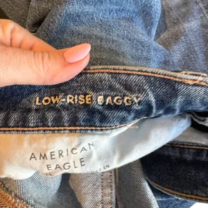American Eagle - Low-Rise Baggy Y2K Blue Jeans Sz 10 S thumbnail 7