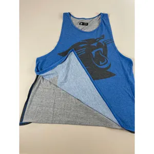 NFL Team Apparel Tank Top Panthers Logo Blue Side Slits Size XL thumbnail 3
