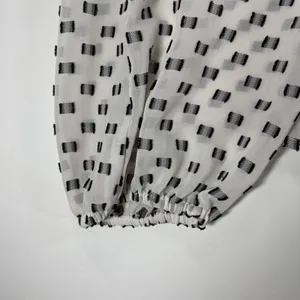 Merona Womens XL White Black Geometric Dot Babydoll Blouse Balloon Sleeve Cottagecore thumbnail 10