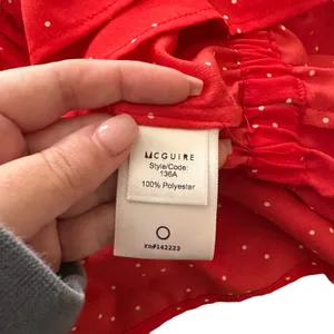 MCGUIRE Polka Dot‎ Peplum Blouse Red Small thumbnail 4