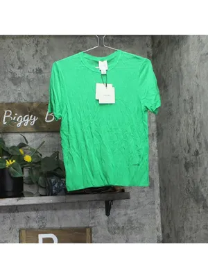 NWT Calvin Klein Fine Gauge Lightweight Short-Sleeve Sweater Blossom Green M thumbnail 5