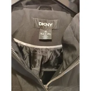 DKNY Womens Water Resistant Black Raincoat Hooded Parka Jacket, Size XXL thumbnail 9