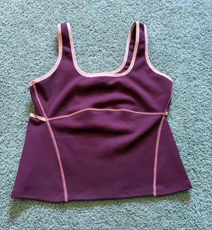 Fabletics Barrier Scuba Tank Top Womens Size XL NWT Maroon/Burgundy Athletic thumbnail 1