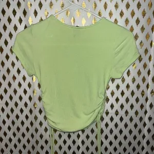 Princess Polly Naeve Tee Green Lime Green Ribbed Short Sleeve Baby Tee Crop Top thumbnail 5