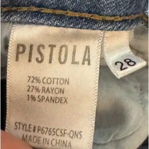 Pistola Women's Jeans Straight Leg Distressed‎ Raw Hem Stonewash Denim Size 28 thumbnail 10