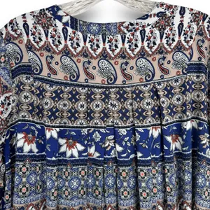 Altard State Boho Mini Dress Tunic Long Sleeve Paisley Print Lightweight Medium thumbnail 7