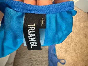 Blue glittery triangl bathing suit size Xs thumbnail 3