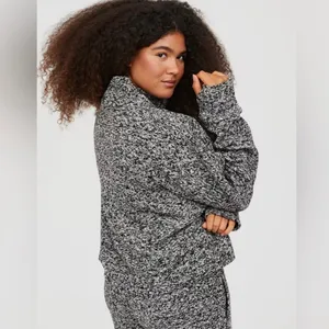 OFFLINE By Aerie Snowday Mock Neck Sweater Pullover Gray‎ Black Speckled XL thumbnail 3