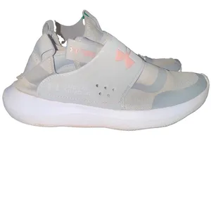 Under Armour Runplay Mod Grey/Pink Clay Low Top Mesh Hook & Loop Sneakers thumbnail 5