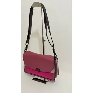 COACH Dreamer True Pink Colorblock Whipstitch Leather Shoulder Bag 76034 thumbnail 2