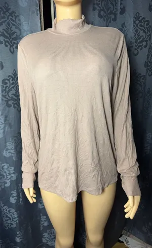 No Boundaries Long Sleeve Mock Neck Top in Taupe thumbnail 1