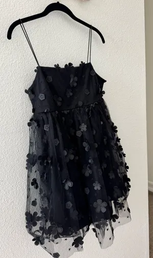 Altar'd State Black Floral Baby Doll Dress thumbnail 1
