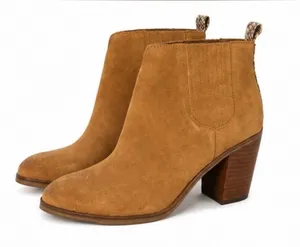 Dolce Vita Gracie Tan Suede Heeled Ankle Boots Snakeskin Detail Size 9.5 thumbnail 1