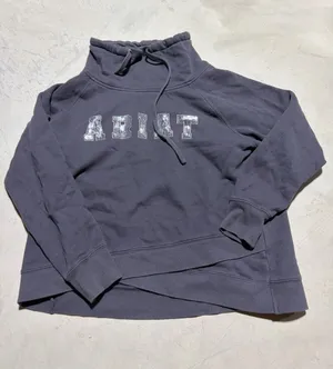 Ariat Charcoal Pullover Sweatshirt with sequin Letters xl thumbnail 1