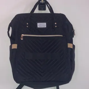 Vsnoon Quilted‎ Black Diaper Travel Backpack with USB Port & Laptop Sleeve thumbnail 3