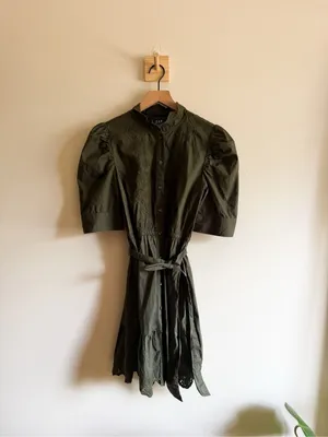 GAP Puff Sleeve Eyelet Mini Dress Size S thumbnail 3