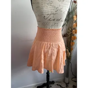 J.Crew Womens Linen Smocked Tube Top Mini Skirt Peach BG546‎ XS New thumbnail 4