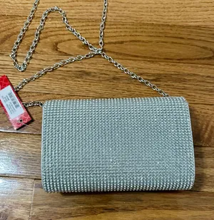 Kelly & Katie New Silver Rhinestone Crossbody Purse thumbnail 4