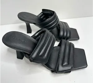 Abound Sandals Womens Size 6 Qarly‎ Heeled Black Square Toe Slip On Heels thumbnail 1