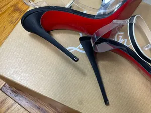 Christian Louboutin Black Naked Bow 100 Satin/Pvc/Patent Leather Pumps EU 41 thumbnail 4
