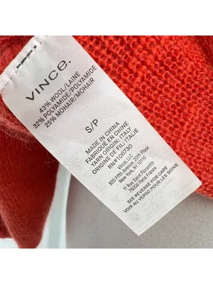 Vince Wrap-Style Wool Mohair Blend Balletcore Sweater Burnt Coral Size Small thumbnail 9