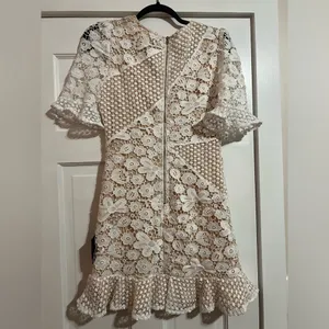 #131 Lulus • My Dearest White Lace • Short Sleeve Mini Dress Nwt thumbnail 7