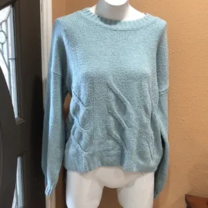 Hollister light blue pullover knit sweater thumbnail 3