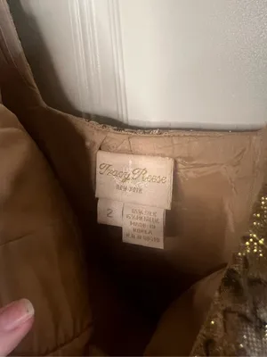 Vintage Y2K Tracy Reese Silk Gold Metallic Snakeskin Mini Party Dress thumbnail 8