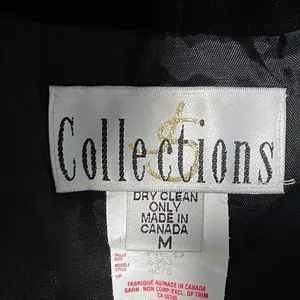 Vintage 80s Black Velvet Collections Overcoat Dress Coat Size Medium thumbnail 7