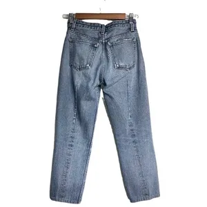 Reformation French Skinny Distressed Baltic Wash Jeans High Rise Straight-Leg 24 thumbnail 5