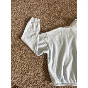 American Eagle Light Blue Quarter-Zip Slightly‎ Cropped Sweatshirt Size Medium thumbnail 4