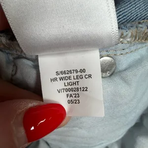 Gap 16 33 Wide Leg Jeans Light Wash High Rise Cropped Denim Casual 5-Pocket thumbnail 6