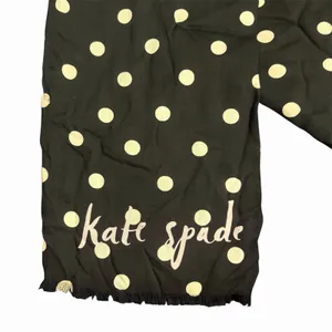 Kate Spade New York Black Cream Polka Dot Rectangle Scarf Shawl Lightweight NWT thumbnail 2