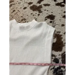 Varley Cheston Relaxed Knit Dress Midi In White Size Small thumbnail 8