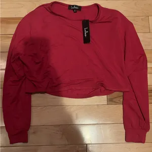 Lulu’S Look At Me Now Red Dolman Sleeve Crop Top thumbnail 3