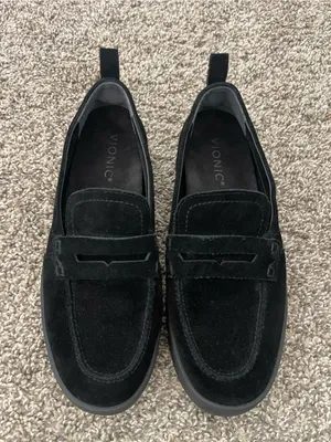 Women’s Vionic Uptown Flat Suede Loafers Black Size 7 thumbnail 3