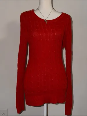2000s vintage 2012 Banana Republic whimsical bohemian orange knitted sweater thumbnail 2