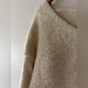 Free People Fuzzy‎ Soft Ivory V Neck Sweater thumbnail 3