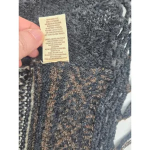 Free People Cardigan Womens M Wool Blend High Low Fringe Toggle Gray‎ EUC thumbnail 6