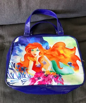 Blue Ariel-Inspired Cosmetic Case with Bright Mermaid Artwork thumbnail 1