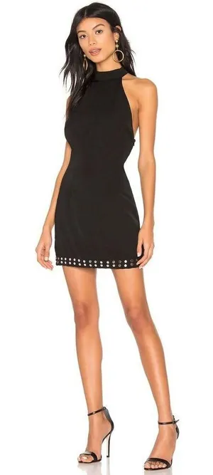 Revolve By The Way Open Back Studded Black Mini Dress -reselling as it’s too small on the top for me🖤 thumbnail 1