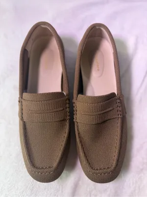 Woven Penny Loafers Mules in Tan for Women thumbnail 4