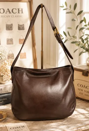 Coach Vintage Soho Zip Hobo 4161 | 1997 USA Made | Brown Leather thumbnail 1