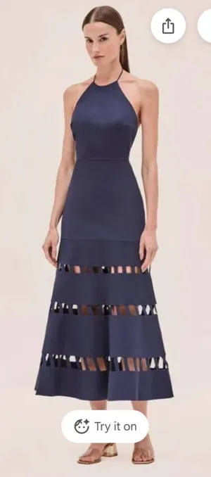 NWT Alexis JANESSA DRESS size medium navy blue A-Line women’s thumbnail 1