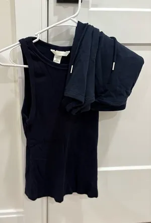 H&M Navy Tank And Shorts Set Size Small thumbnail 1