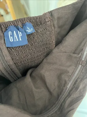GAP Poplin Strapless Drop Waist Midi to Maxi Dress in Terra Brown Large $118 thumbnail 7