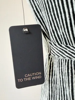 Caution to the Wind Striped Wrap Midi Dress thumbnail 4