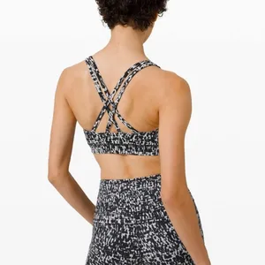 LULULEMON Energy Bra‎ In Urban Block Ice Grey Black Size 8 thumbnail 2
