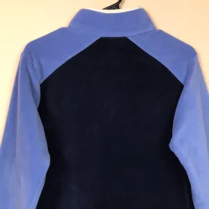 Columbia Women’s Fleece Color Block Blue White Snap Button Pullover Sweatshirt thumbnail 7