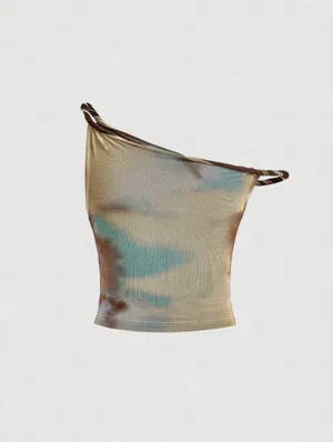 Asymmetrical Neck Top Shein thumbnail 2